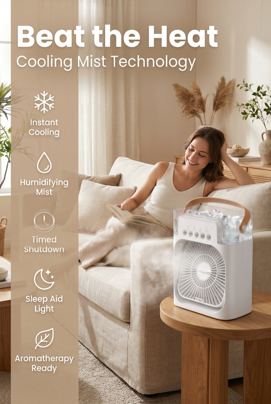 ArcticBreeze 3-in-1  Portable Air Cooler, Humidifier & LED Night Light