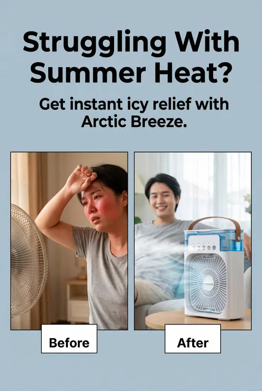 ArcticBreeze 3-in-1  Portable Air Cooler, Humidifier & LED Night Light